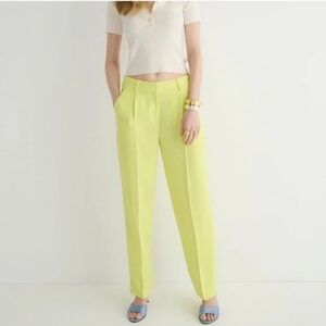 J. Crew Boddinton essential crepe women's straight leg pants in Lemon Sorbet 10